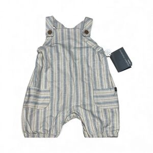 Gerber Striped Overalls - Beige and Blue